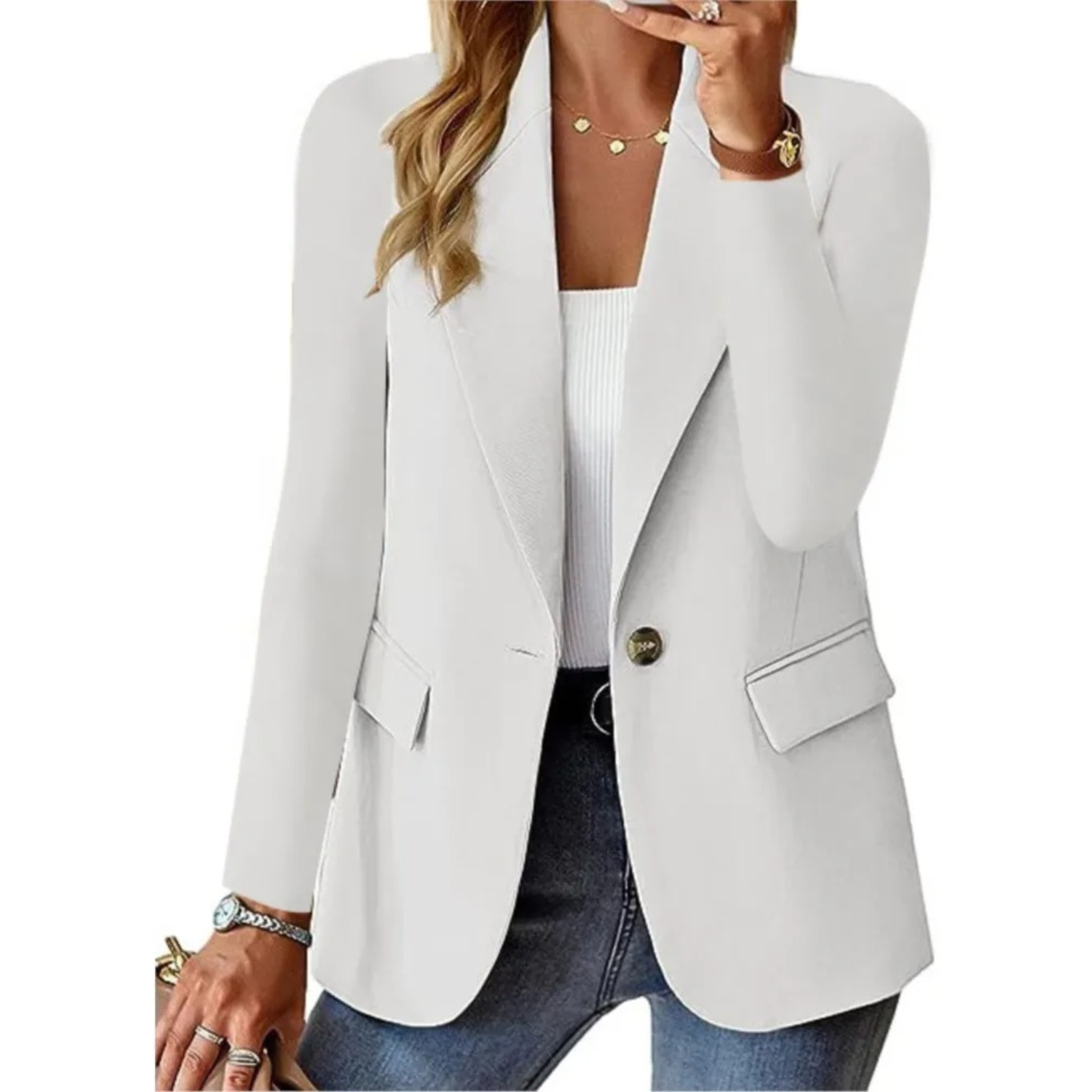 UrbanChic Dames Blazer met Gesp Zakken