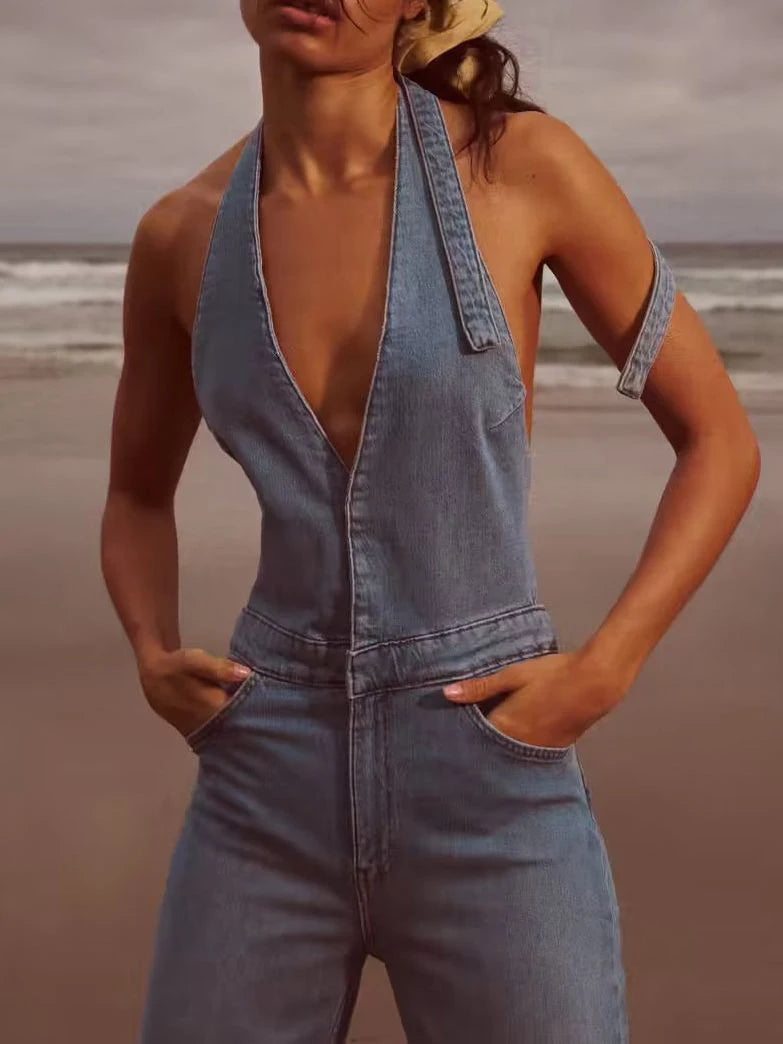 Stijlvolle Mouwloze Denim Jumpsuit