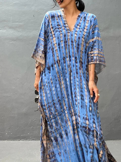 Strandpracht Dames Kaftan Print Zomer Maxi Jurk