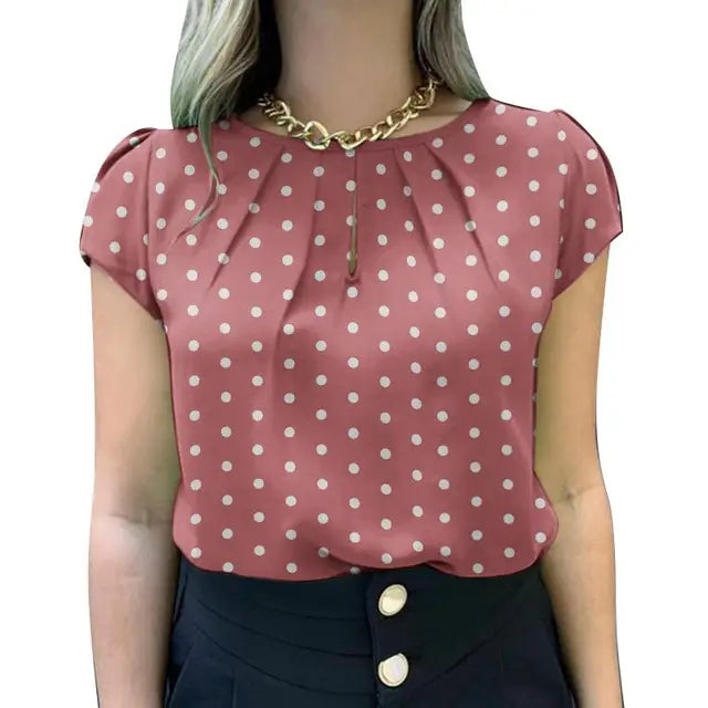 Stijlvolle Zomerse Polka Dot Tunic Top voor Vrouwen