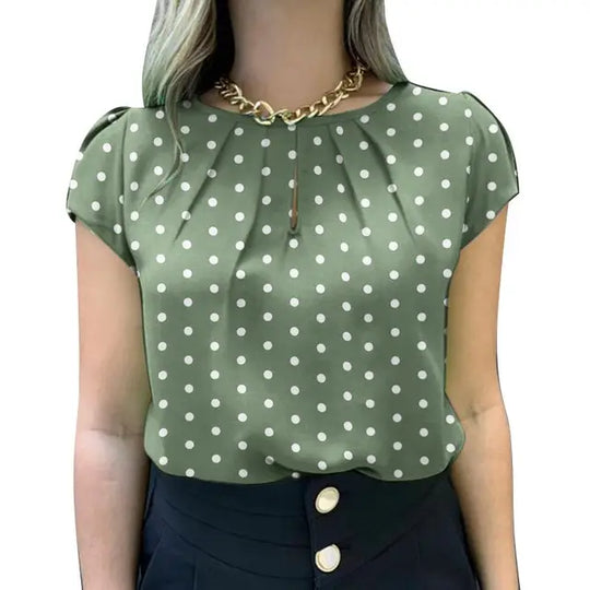 Stijlvolle Zomerse Polka Dot Tunic Top voor Vrouwen