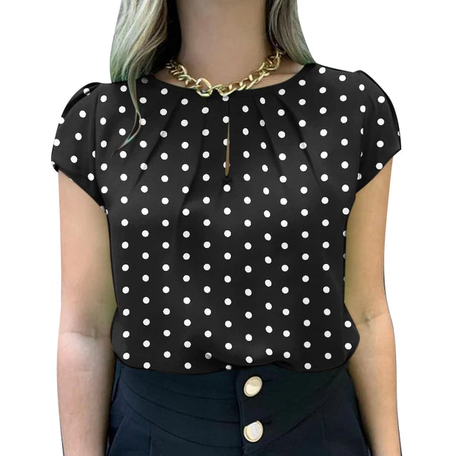 Stijlvolle Zomerse Polka Dot Tunic Top voor Vrouwen