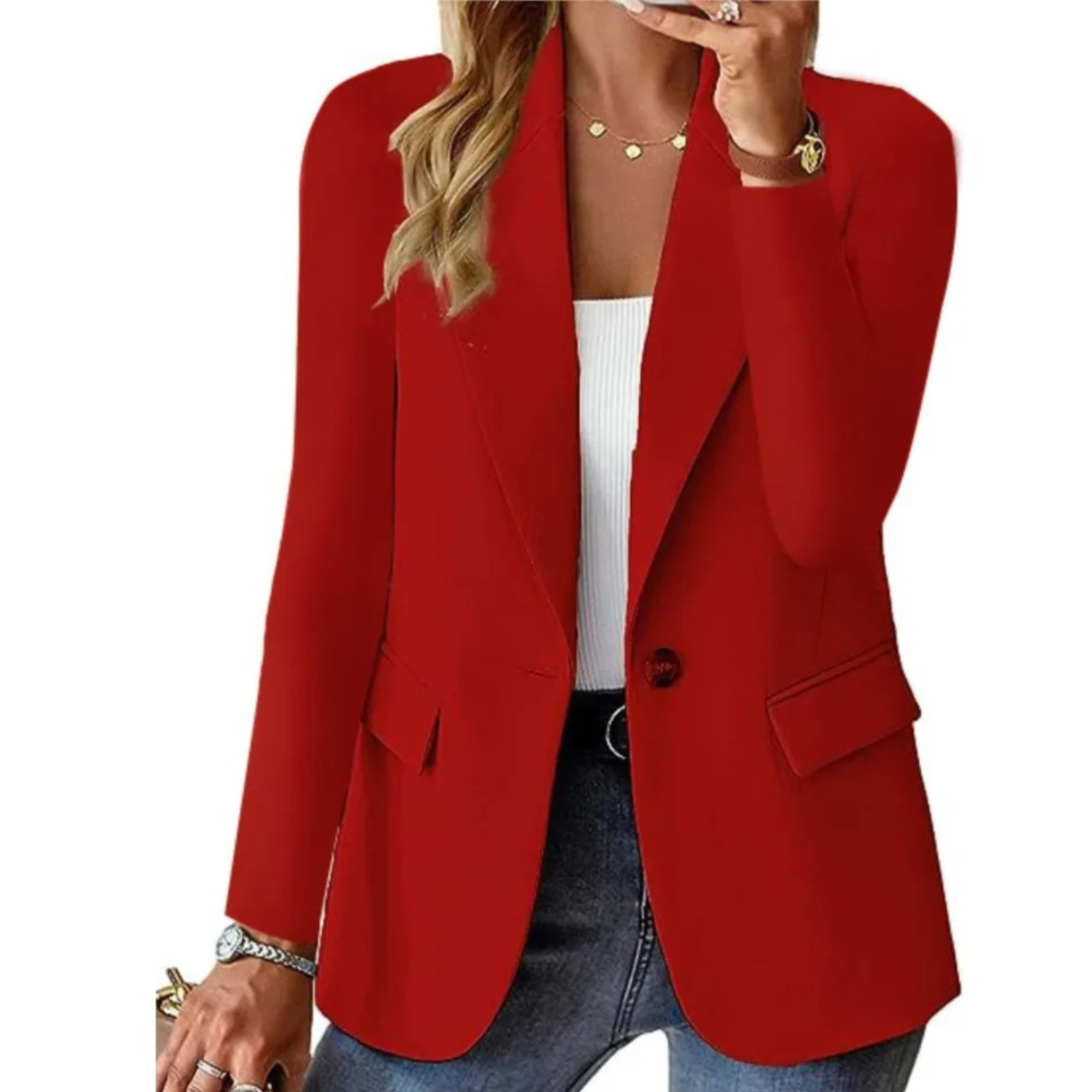 UrbanChic Dames Blazer met Gesp Zakken