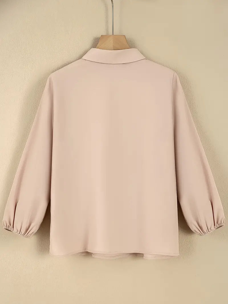 Alledaagse blouse met lange mouwen en ritssluiting