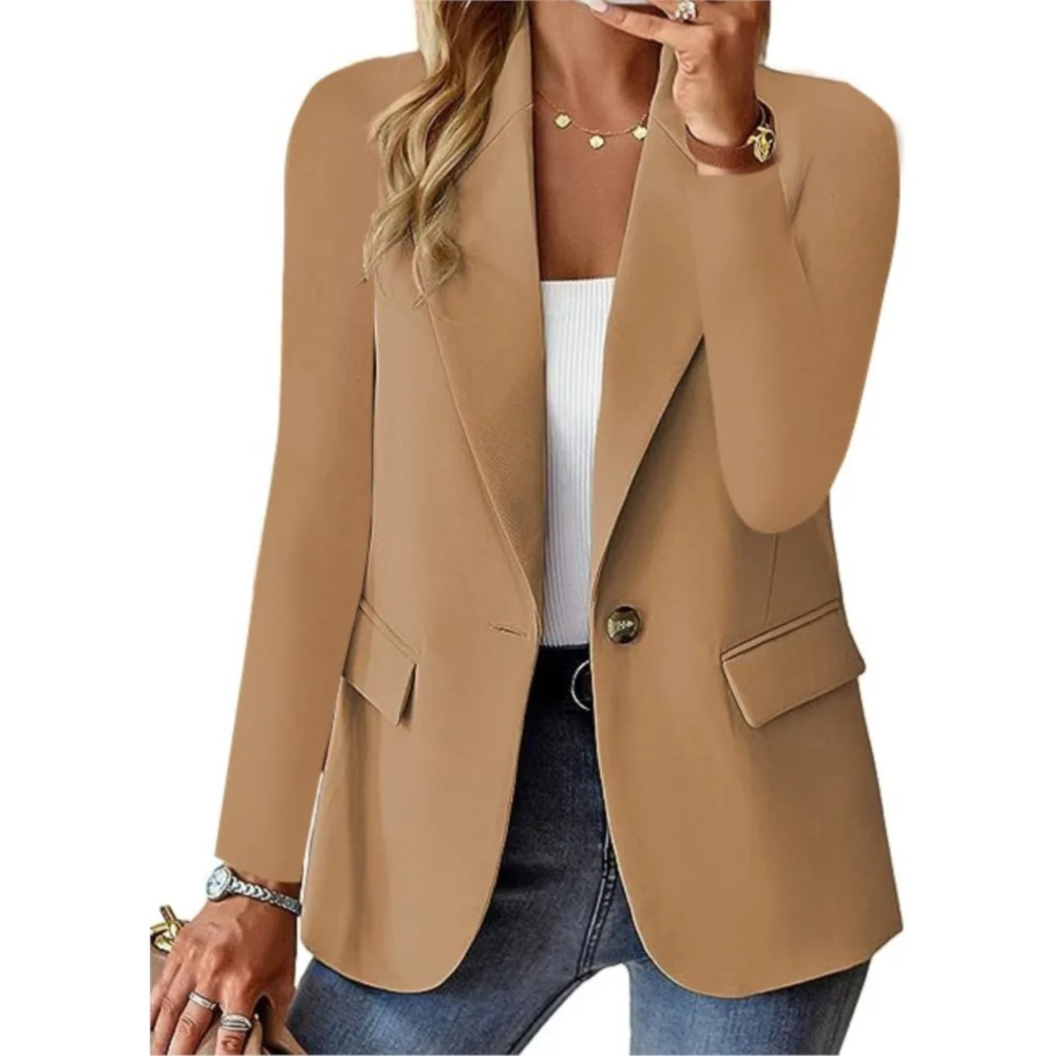 UrbanChic Dames Blazer met Gesp Zakken