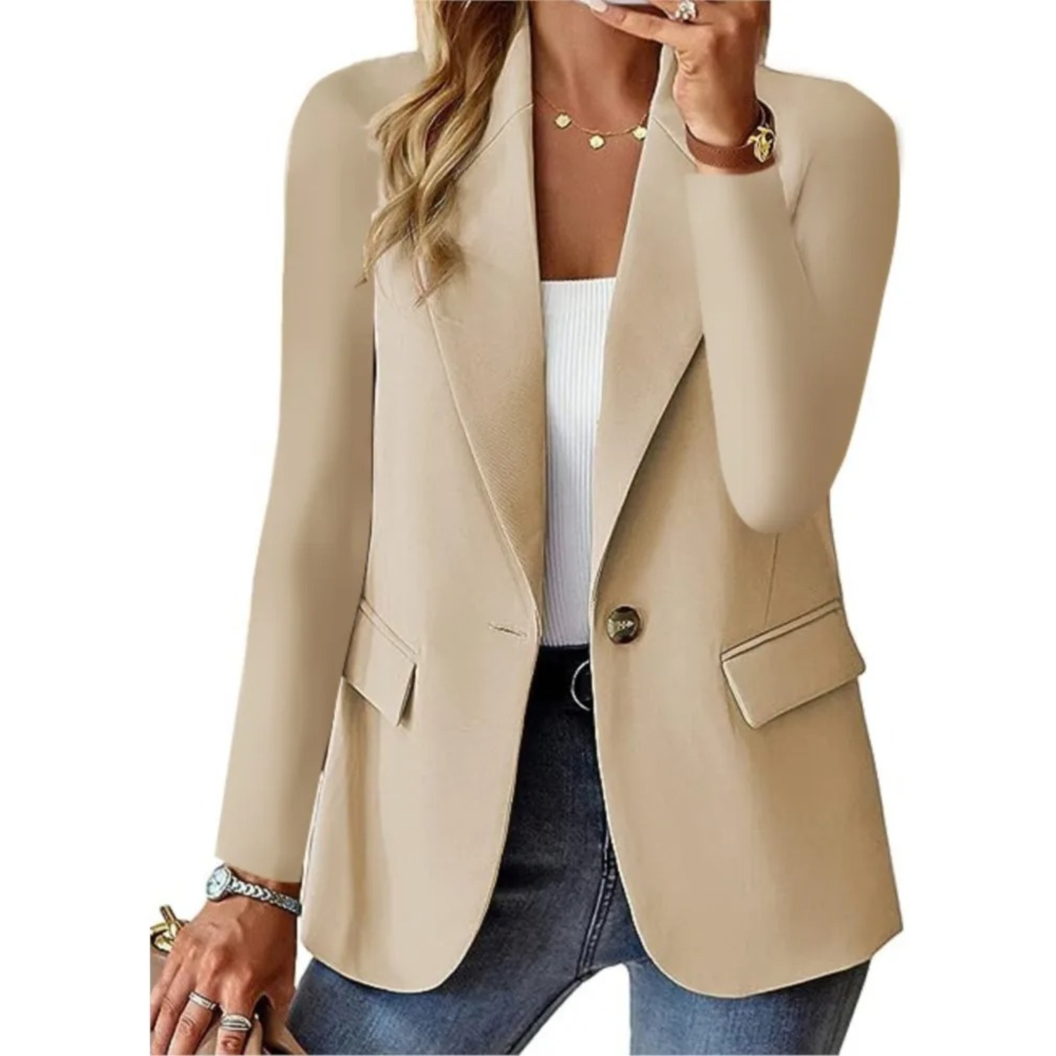 UrbanChic Dames Blazer met Gesp Zakken