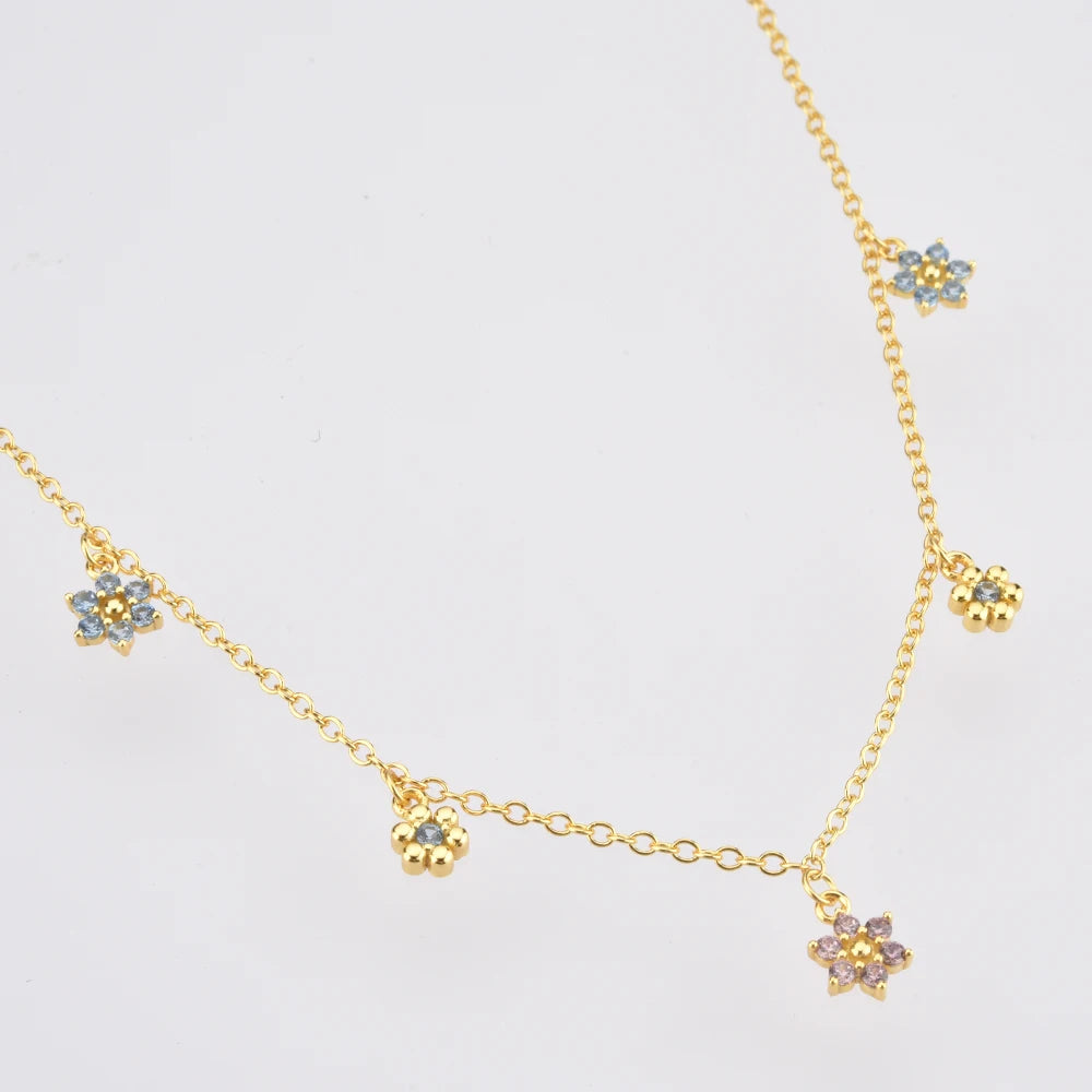 Gouden Bloem Choker Ketting van Gouden Roos