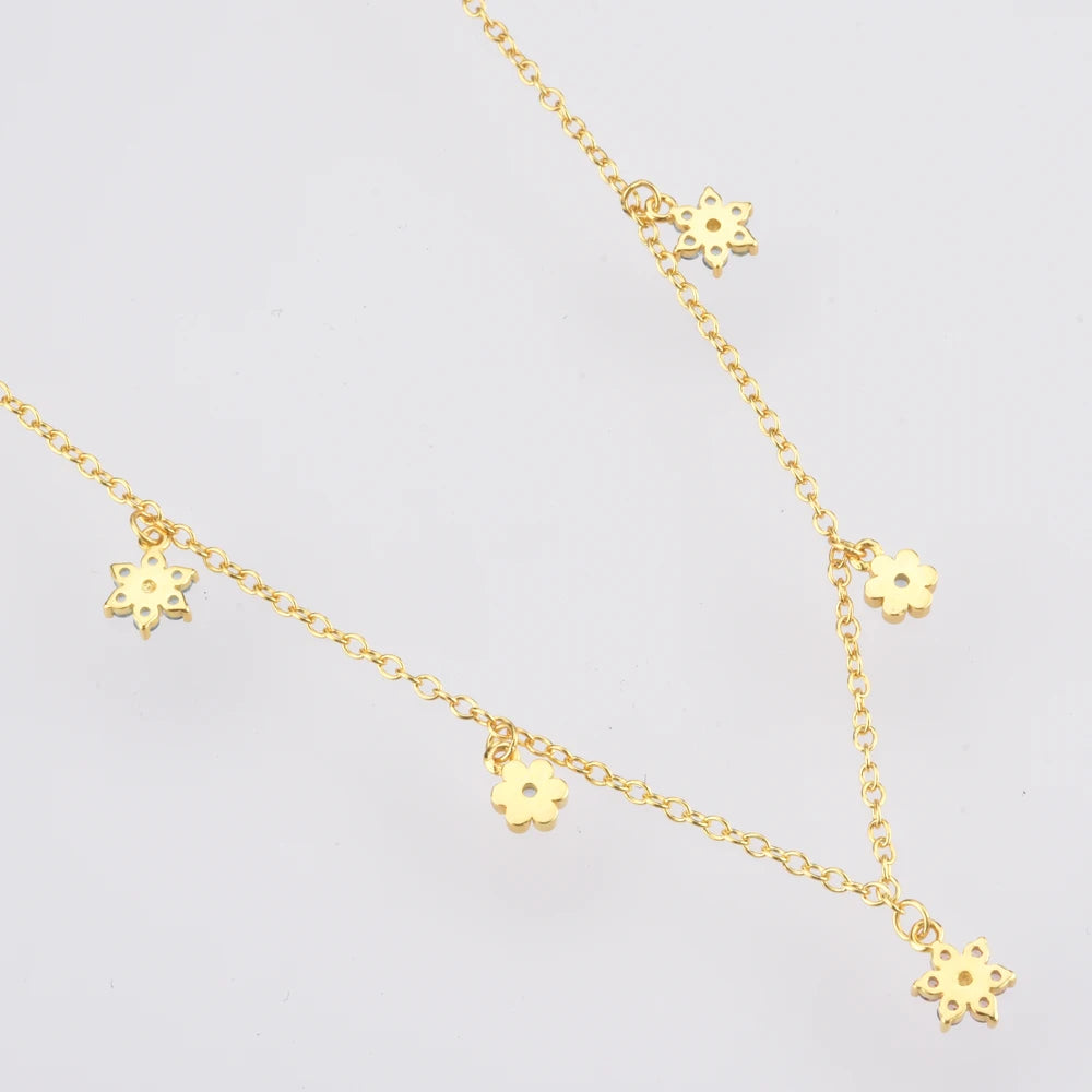 Gouden Bloem Choker Ketting van Gouden Roos