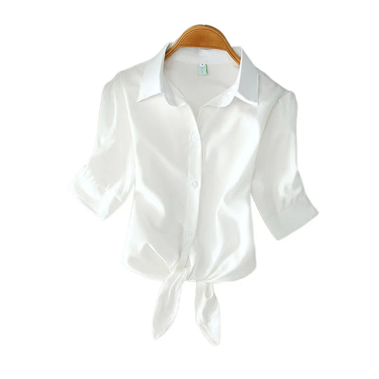 Zomerbries Elegante Witte Blouse voor Vrouwelijke Stijl