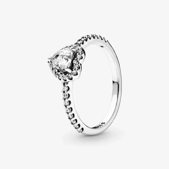 Betoverende Dames Verlovingsring 925 Sterling Zilver Klassieke Hartvormige Diamanten Ring Gedenksieraden Cadeau