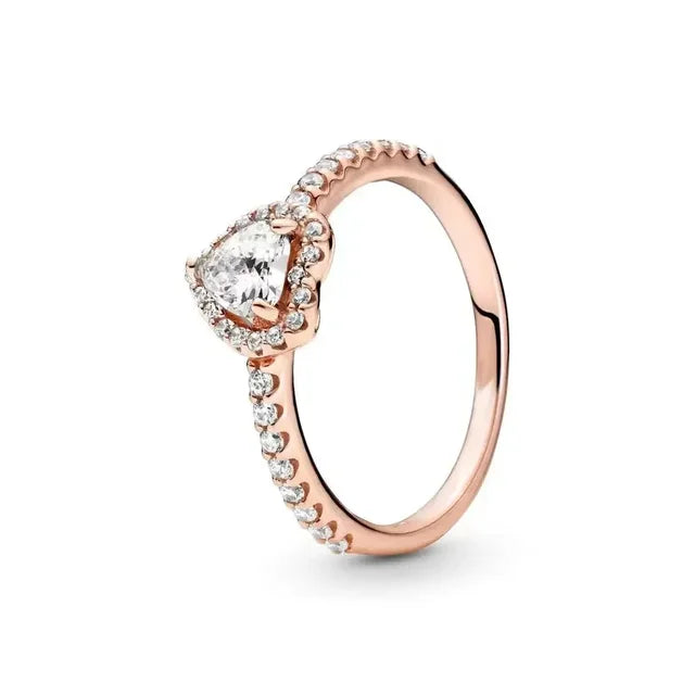 Betoverende Dames Verlovingsring 925 Sterling Zilver Klassieke Hartvormige Diamanten Ring Gedenksieraden Cadeau