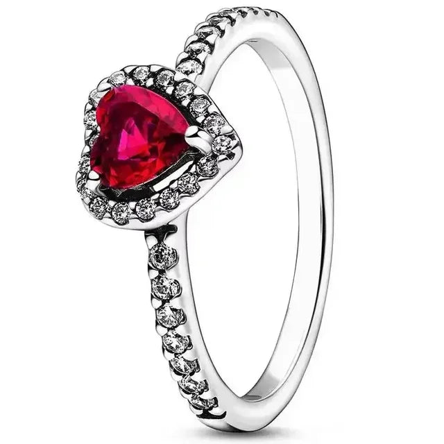 Betoverende Dames Verlovingsring 925 Sterling Zilver Klassieke Hartvormige Diamanten Ring Gedenksieraden Cadeau