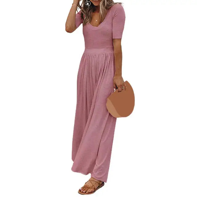 Zomerse Chic Dames Jumpsuit met Wijde Pijpen