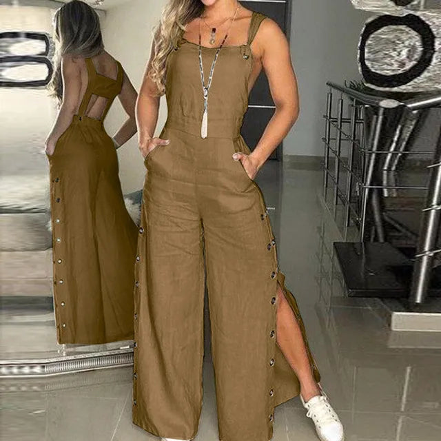 Zomer Jumpsuit met Gedraaide Knoop voor Vrouwen