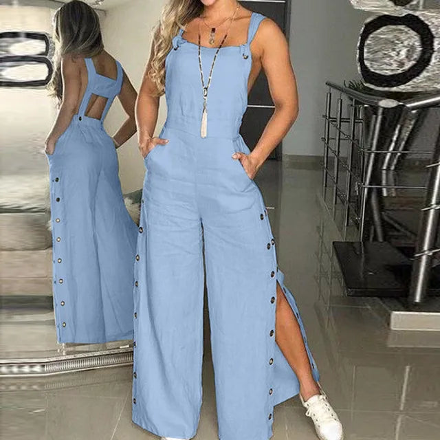 Zomer Jumpsuit met Gedraaide Knoop voor Vrouwen