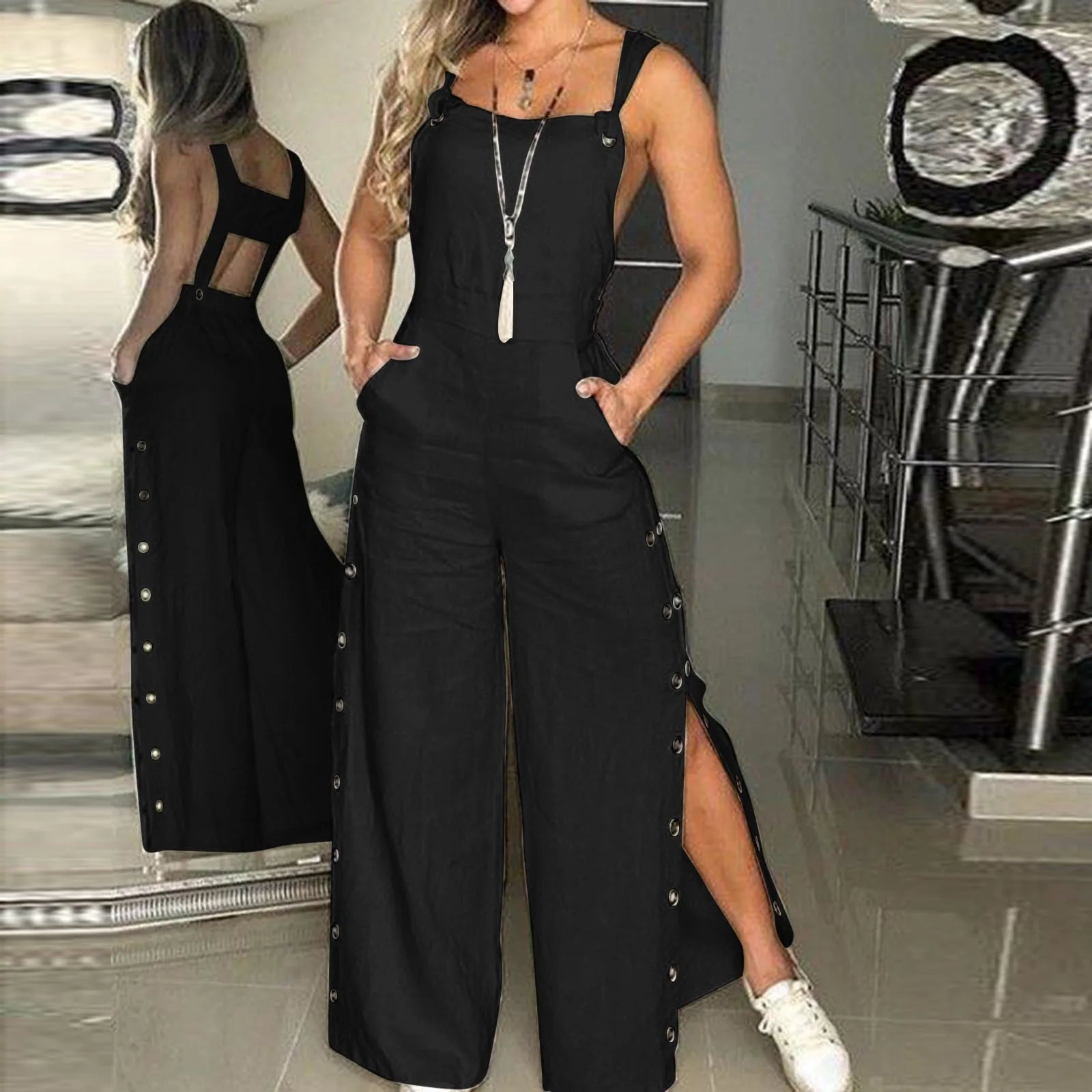 Zomer Jumpsuit met Gedraaide Knoop voor Vrouwen