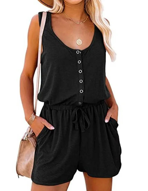 Europese Zomer Mouwloze Jumpsuit Dames