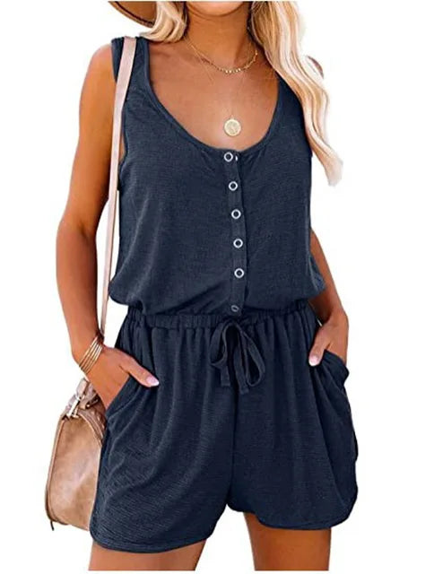 Europese Zomer Mouwloze Jumpsuit Dames