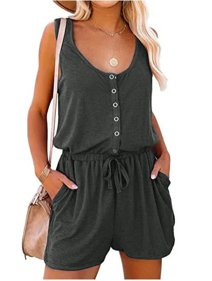 Europese Zomer Mouwloze Jumpsuit Dames