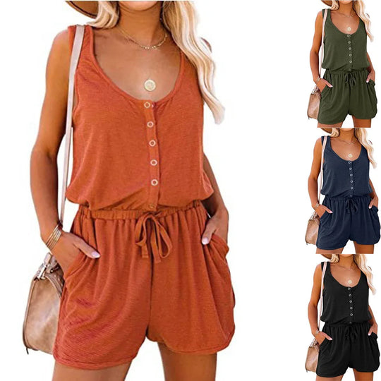 Europese Zomer Mouwloze Jumpsuit Dames