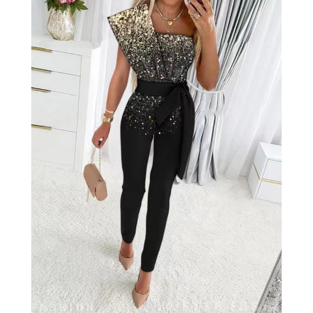 Feestelijke Glitter Jumpsuit van Stijlvol Glamour