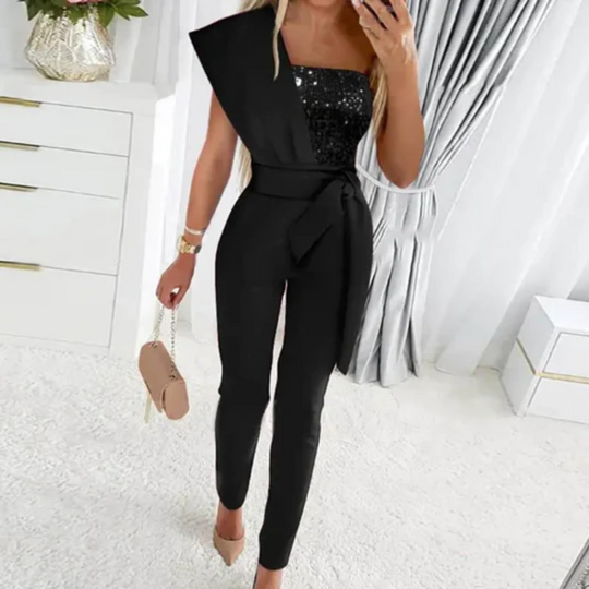 Feestelijke Glitter Jumpsuit van Stijlvol Glamour