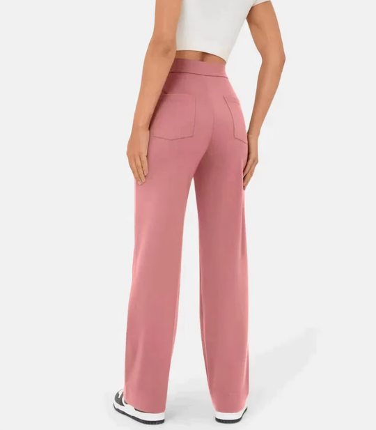 Velanora Pants | Hoge taille knoopsluiting broek