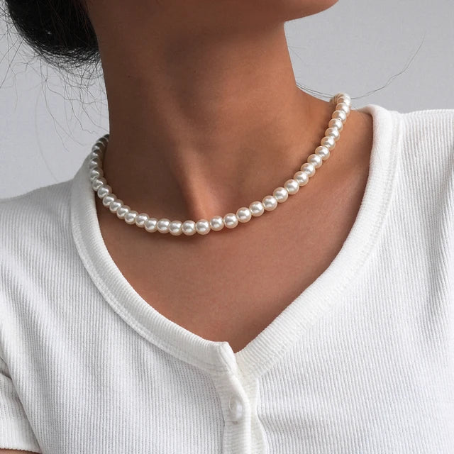 Parelpracht Gelaagd Imitatieparel Choker Ketting