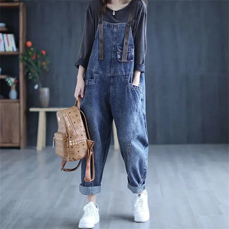 Retro Denim Jumpsuit voor Vrouwen