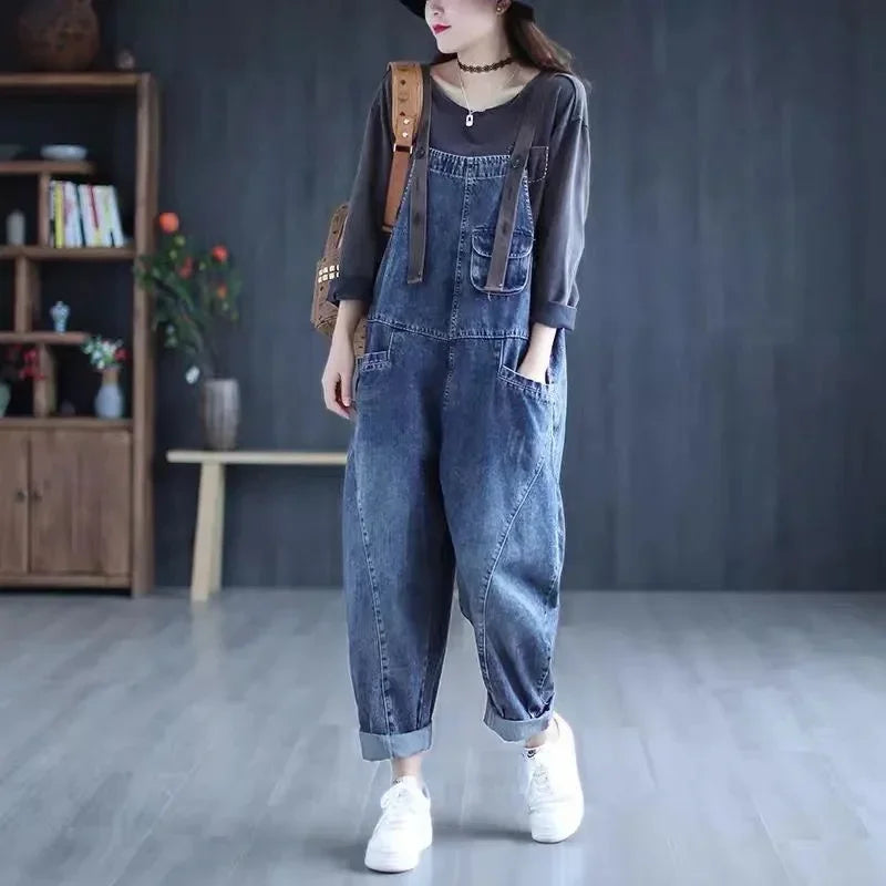 Retro Denim Jumpsuit voor Vrouwen