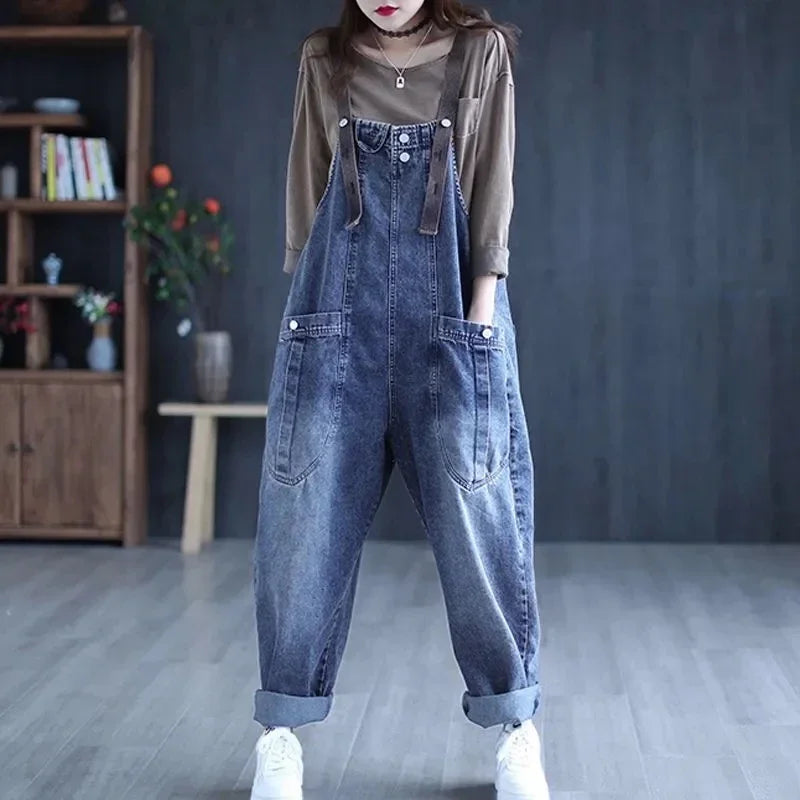 Retro Denim Jumpsuit voor Vrouwen