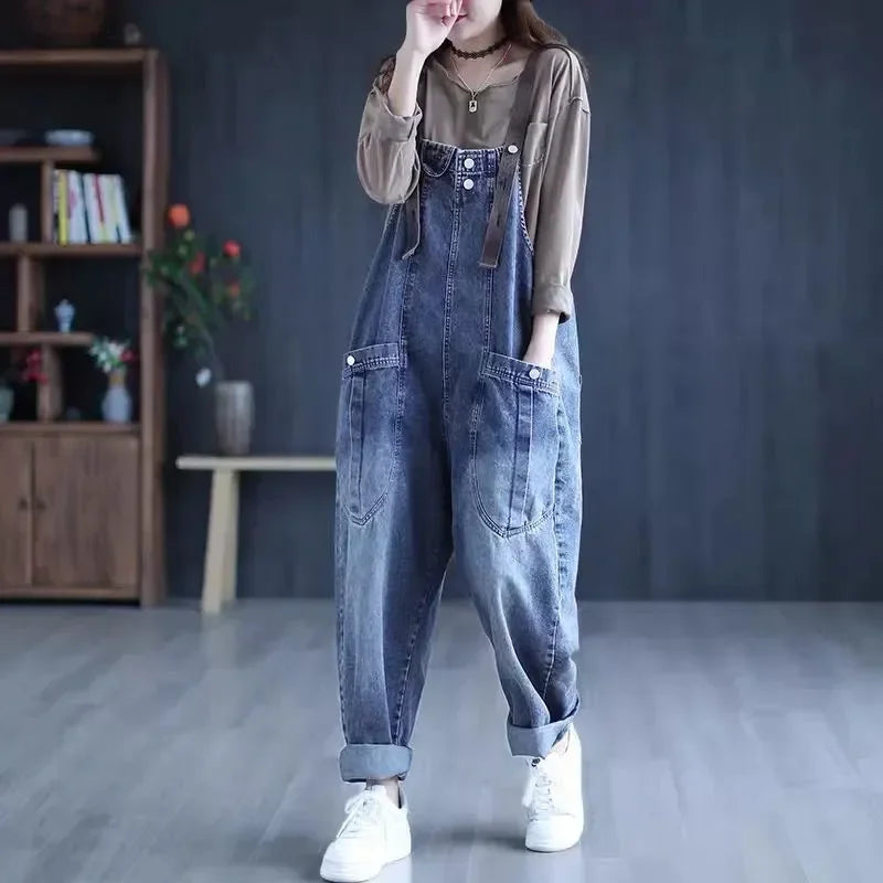 Retro Denim Jumpsuit voor Vrouwen