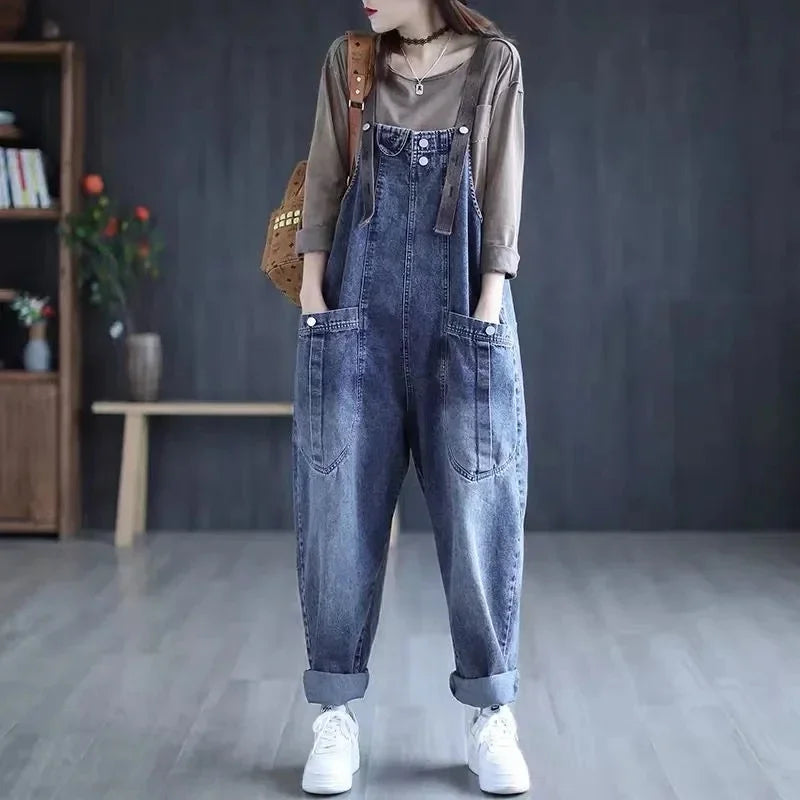 Retro Denim Jumpsuit voor Vrouwen