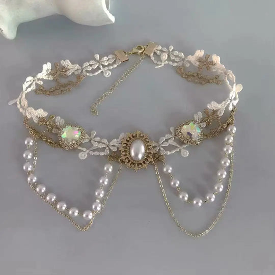 Luna Lolita Parel Choker met Kant en Liefde