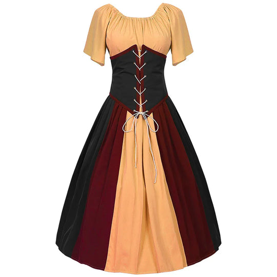 Glorieuze Renaissance Jurk Vrouwen Middeleeuwse Gotische Lange Maxi Retro Vestido Victoriaanse Veter Up Paty Baljurk