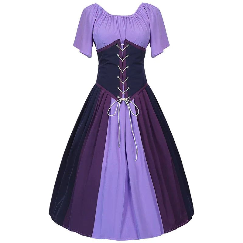 Glorieuze Renaissance Jurk Vrouwen Middeleeuwse Gotische Lange Maxi Retro Vestido Victoriaanse Veter Up Paty Baljurk