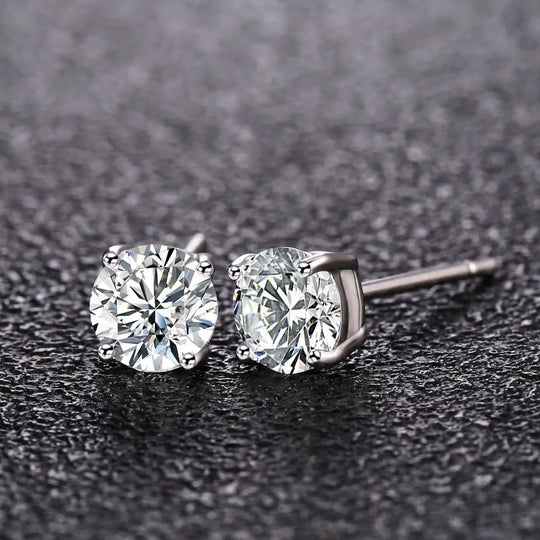 Nieuwe 925 Sterling Zilveren Diamanten Stud Oorbellen