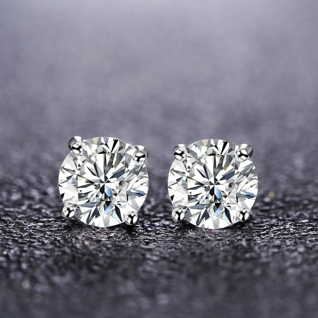 Nieuwe 925 Sterling Zilveren Diamanten Stud Oorbellen