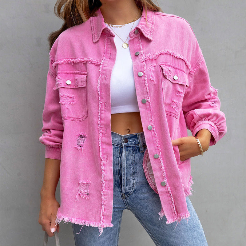 Urban Edge Tattered Denim Jacket