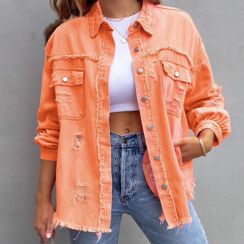 Urban Edge Tattered Denim Jacket