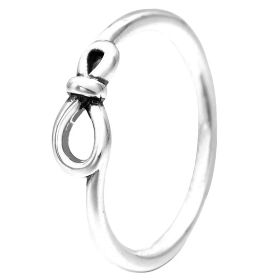 Originele Sterling Zilver Pave Infinity Geknoopt Hart Ring