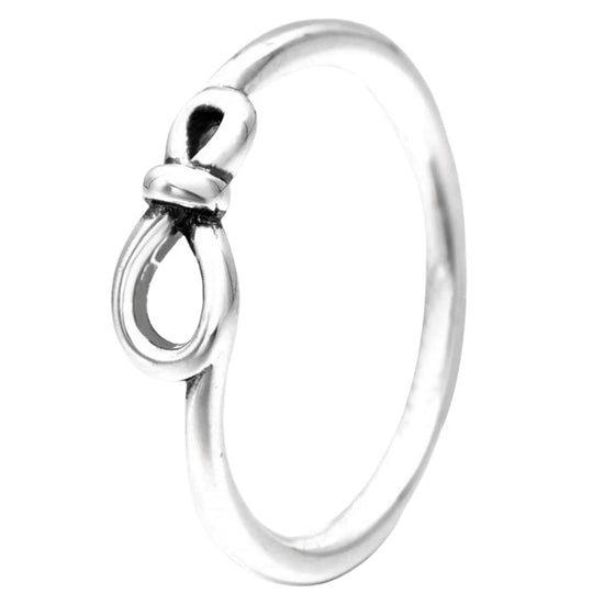 Originele Sterling Zilver Pave Infinity Geknoopt Hart Ring