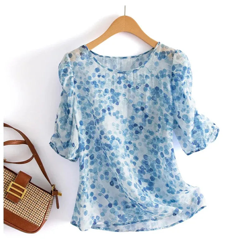 QuirkyLiefde Polka Dot Chiffon Blouse