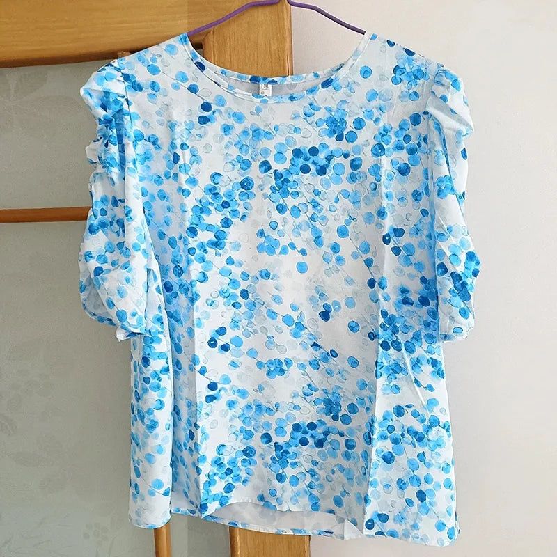 QuirkyLiefde Polka Dot Chiffon Blouse