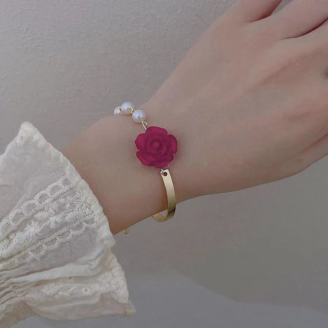 AmourBloeisels Romantische Rode Rozen Ketting Armband