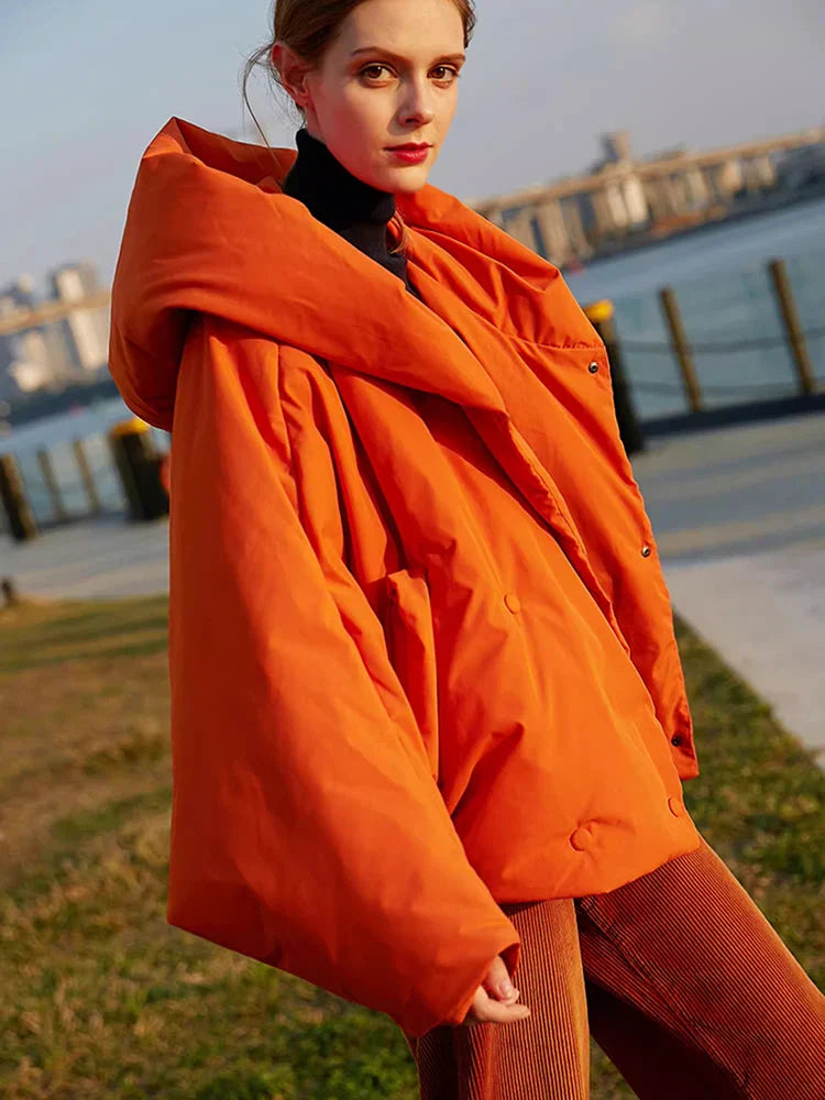 Nova | Warme winterparka voor dames | Oranje