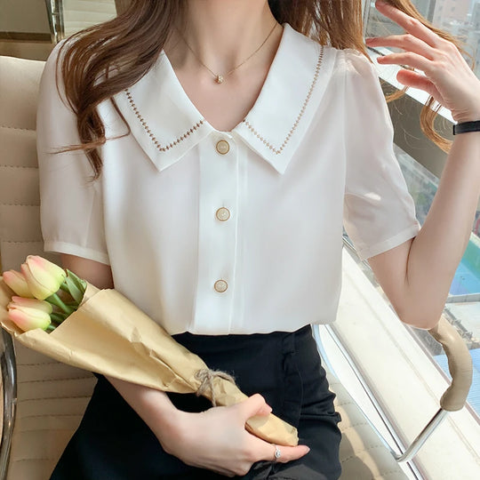 SummerLuxe Chiffon Blouse