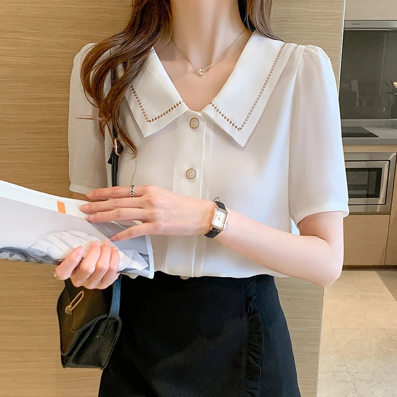 SummerLuxe Chiffon Blouse