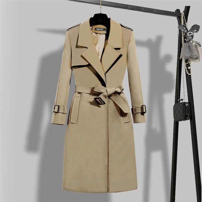 Mira | Dames Vintage Business Trenchcoat | Hoogwaardig, Gewassen