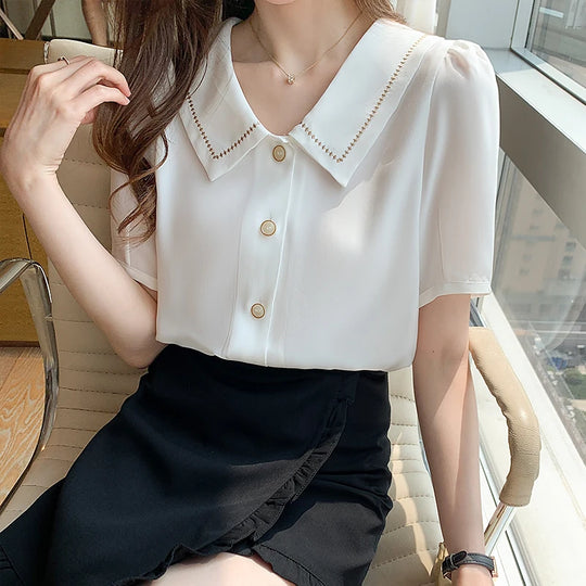 SummerLuxe Chiffon Blouse